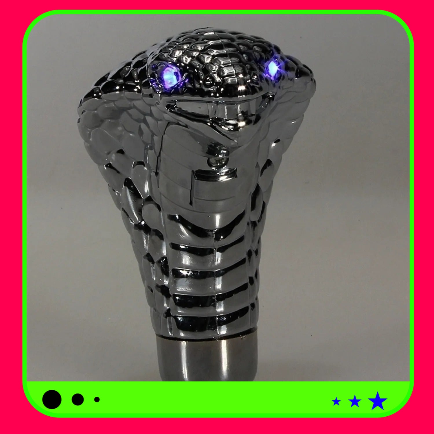 Gear Shift Knob, Universal Chrome,  LED Eyes, Car Cobra, Manual Gear Shift Knob, Snake Shifter, Fashion,DIY