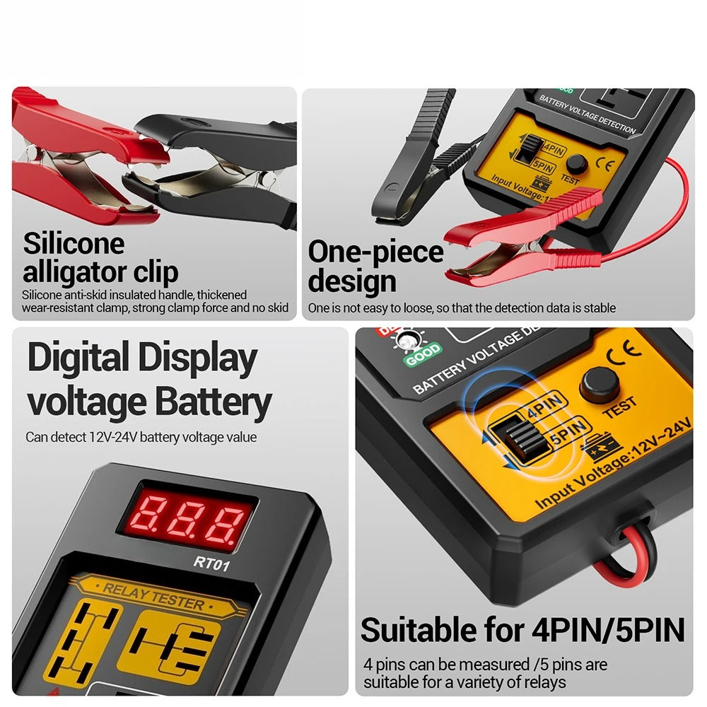 Car Relay Tester 11-25V Automotive Car Battery Voltage Tester Check LED Indicator Light Relay Diagnostic