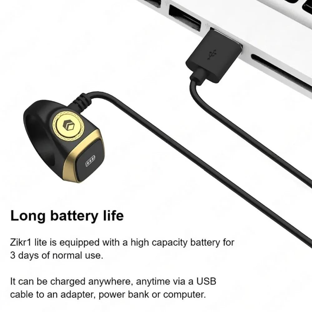 Tally Counter for Muslims Ring Digital Prayer Time Vibration Reminder Waterproof