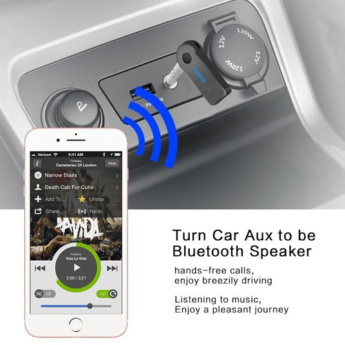 2 in 1 Bluetooth 5.0 Audio Receiver Transmitter 3.5mm AUX Adapter for Car Music Handsfree Headphone