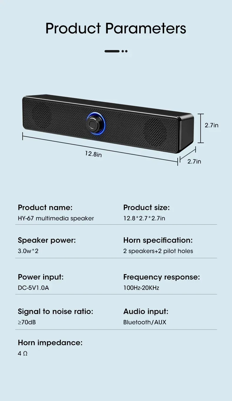 Computer High-quality 4D Surround Speaker Bluetooth Wired Dual-purpose High-volume Microphone Two-in-one Speaker