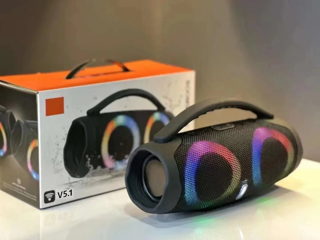 30W high power bluetooth speaker portable RGB colorful light waterproof wireless subwoofer 360 stereo surround