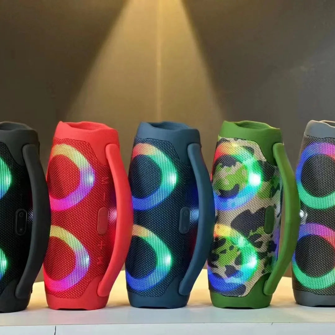 30W high power bluetooth speaker portable RGB colorful light waterproof wireless subwoofer 360 stereo surround