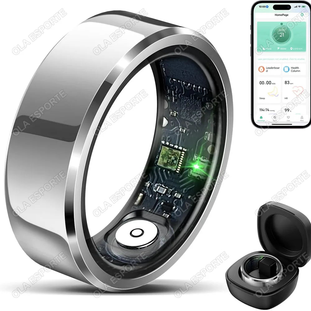 2026 Smart Ring Blood Pressure Heart Rate Sleep Monitoring Smartring IP68 & 5ATM Waterproof Multi-sport Mode Smartring Man Women