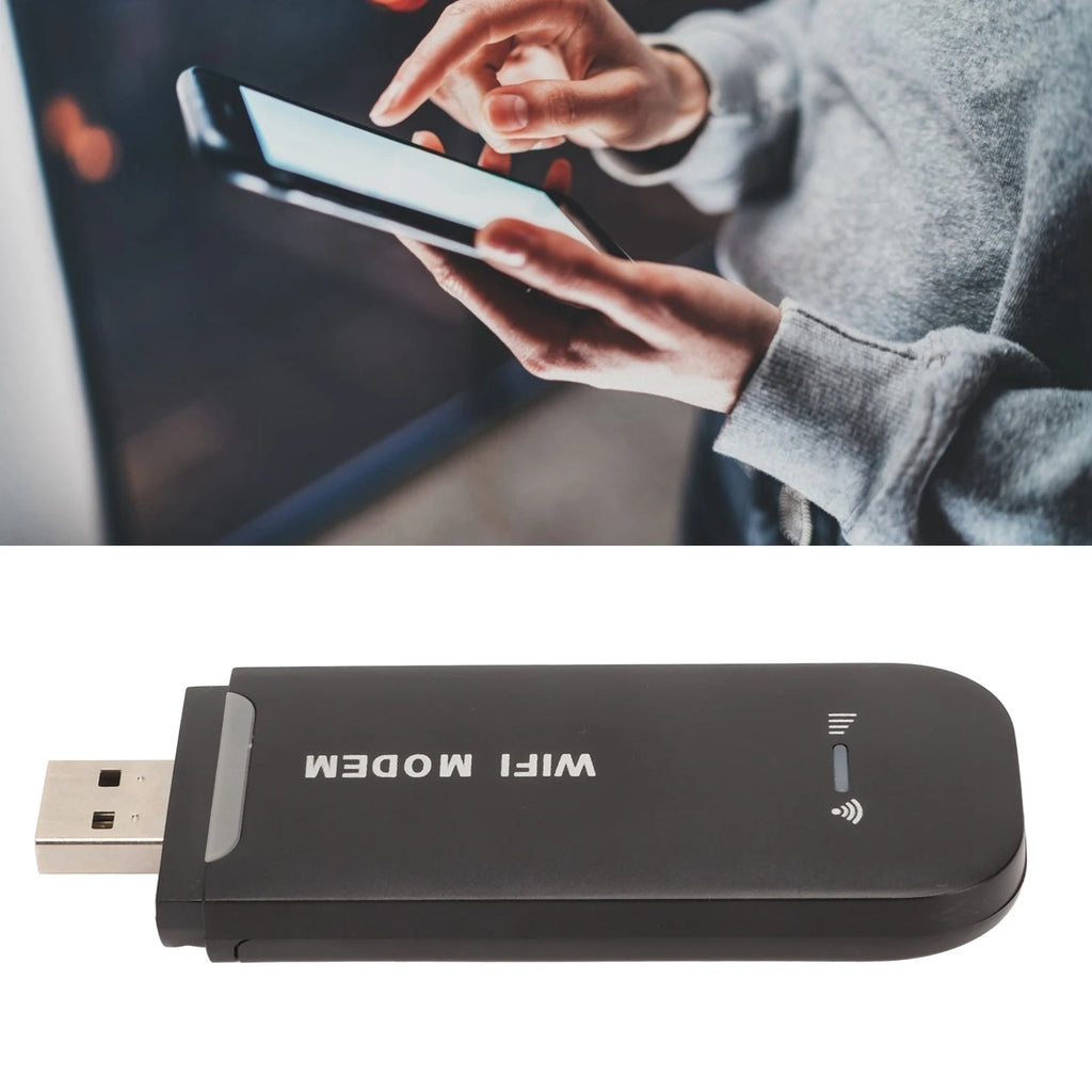 WiFi Router Black Stable Easy Connection USB Plug and Play 4G LTE Router for Hotspot Micro SIM Card Phone PC