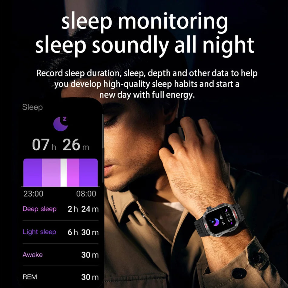 New GPS Smart Watch Men Flashlight Compass Waterproof 600mAh Battery Outdoor Sport Tracker Bluetooth Call Smartwatch