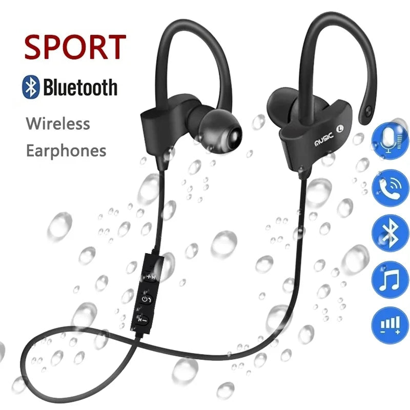 Hook Headsets, Wireless Bluetooth Headphones, Stereo, Hook Headset, Music Sport Earphone, Gaming,Workout, Fitness,  Handsfree Earphone for All Smart Phones