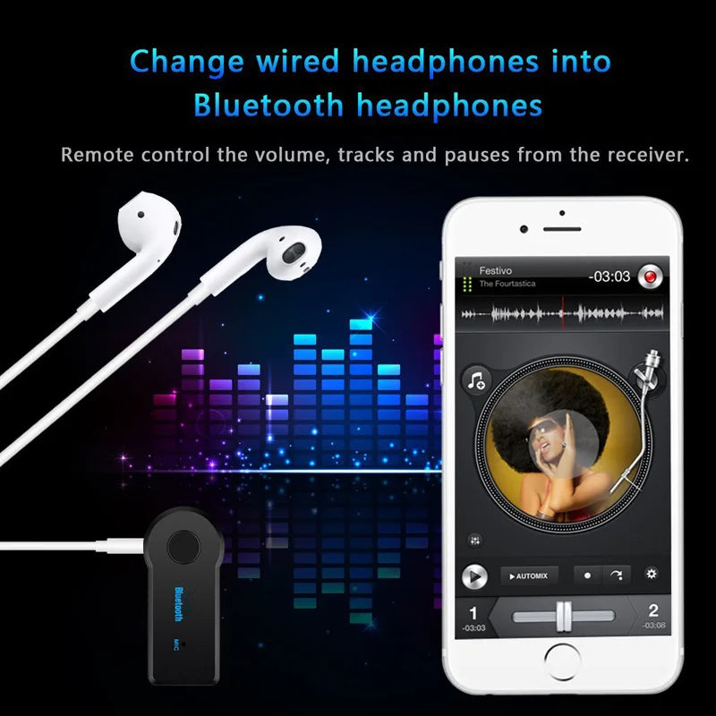 2 in 1 Bluetooth 5.0 Audio Receiver Transmitter 3.5mm AUX Adapter for Car Music Handsfree Headphone