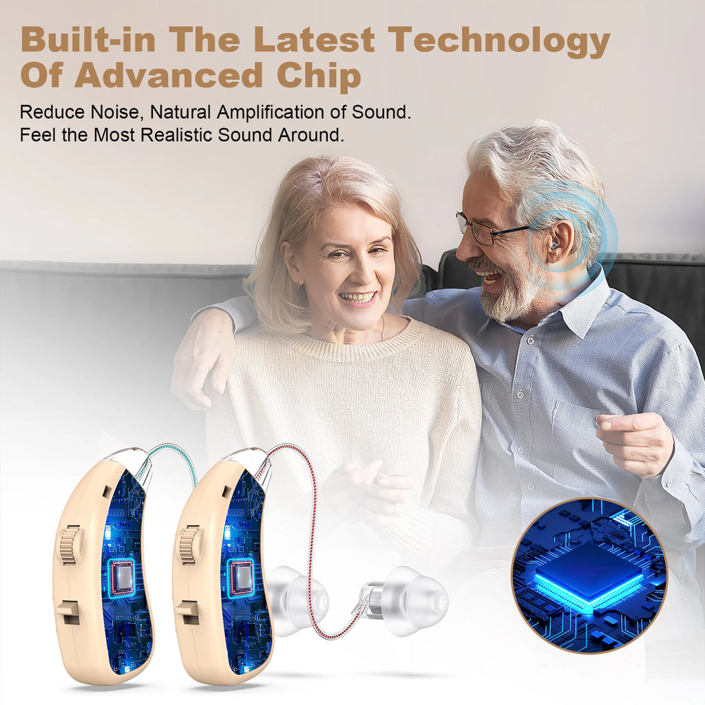 Digital hearing aid for the elderly rechargeable hearing aid for the deaf adjustable sound amplifier portable charging case