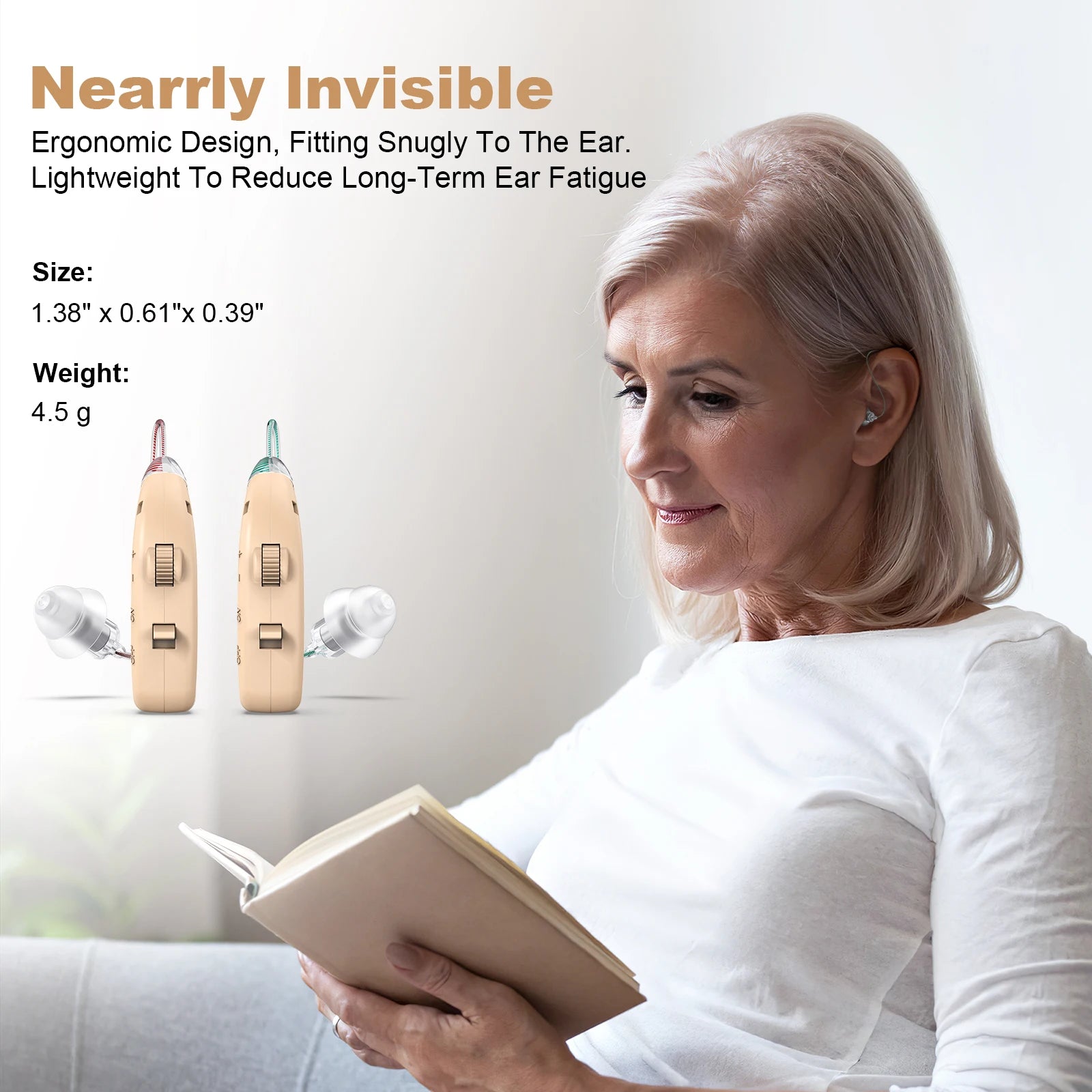 Digital hearing aid for the elderly rechargeable hearing aid for the deaf adjustable sound amplifier portable charging case