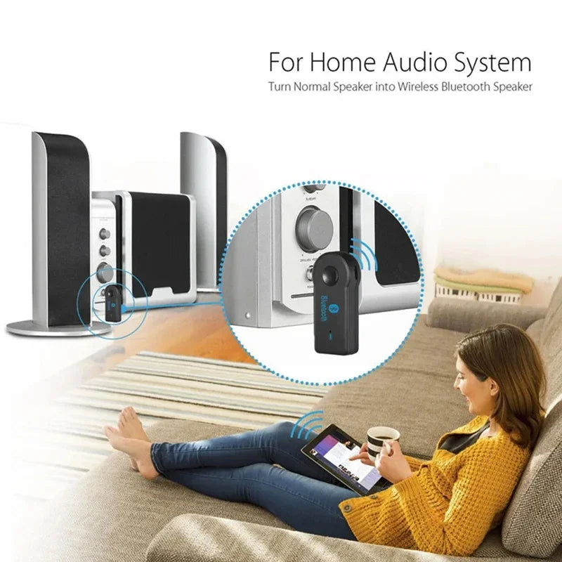 2 in 1 Bluetooth 5.0 Audio Receiver Transmitter 3.5mm AUX Adapter for Car Music Handsfree Headphone