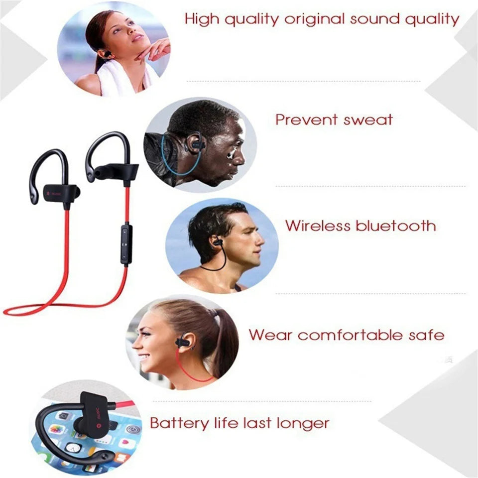Hook Headsets, Wireless Bluetooth Headphones, Stereo, Hook Headset, Music Sport Earphone, Gaming,Workout, Fitness,  Handsfree Earphone for All Smart Phones