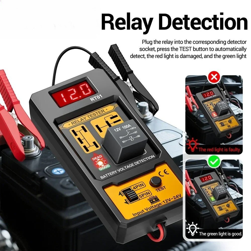Car Relay Tester 11-25V Automotive Car Battery Voltage Tester Check LED Indicator Light Relay Diagnostic