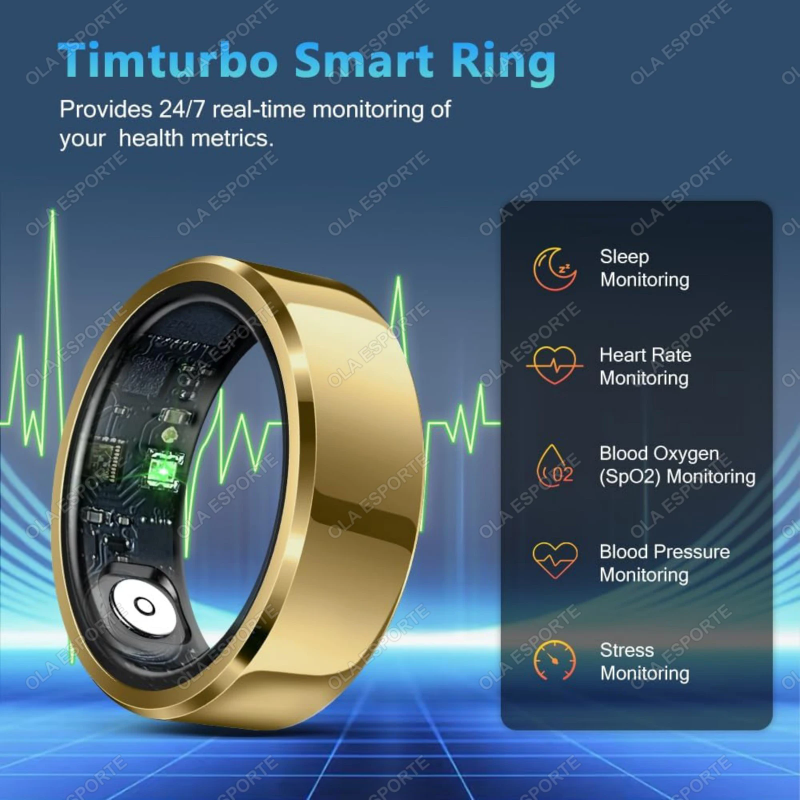 2026 Smart Ring Blood Pressure Heart Rate Sleep Monitoring Smartring IP68 & 5ATM Waterproof Multi-sport Mode Smartring Man Women